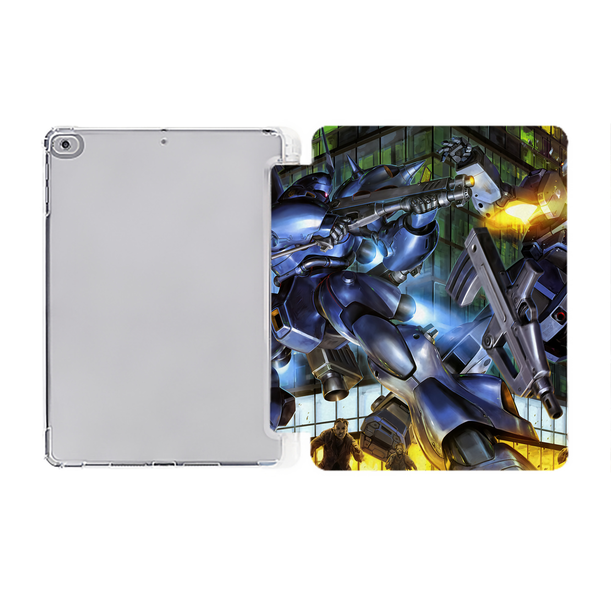 （画像用） 機動戦士ガンダム Mobile Suit Gundam IPad ケース ペン収納付き 三つ折りスタンド PUレザー×シリコン 対応機種9.5/10.5/10.9インチ